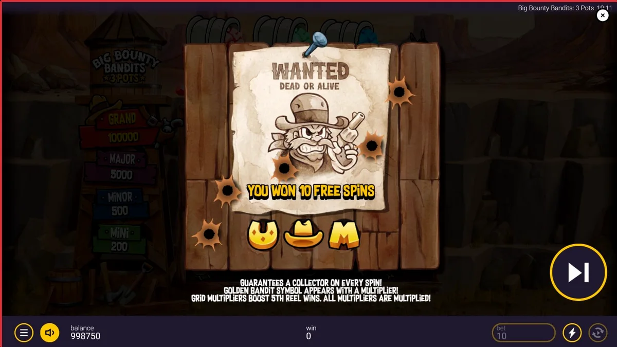 Tampilan visual slot Big Bounty Bandits dengan gaya animasi rubber-hose yang unik