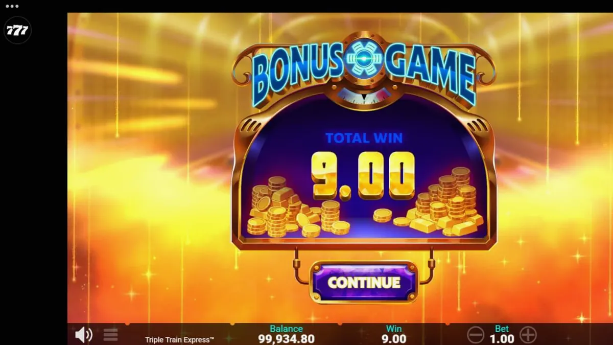 Tampilan futuristik dan neon dari slot Triple Train Express
